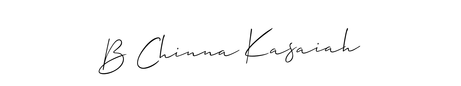 How to make B Chinna Kasaiah name signature. Use Allison_Script style for creating short signs online. This is the latest handwritten sign. B Chinna Kasaiah signature style 2 images and pictures png