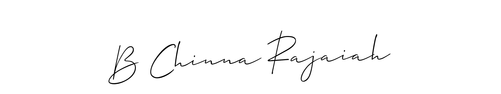 Make a short B Chinna Rajaiah signature style. Manage your documents anywhere anytime using Allison_Script. Create and add eSignatures, submit forms, share and send files easily. B Chinna Rajaiah signature style 2 images and pictures png