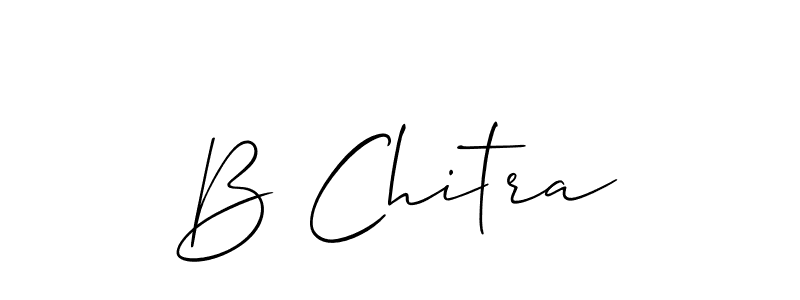 Design your own signature with our free online signature maker. With this signature software, you can create a handwritten (Allison_Script) signature for name B Chitra. B Chitra signature style 2 images and pictures png