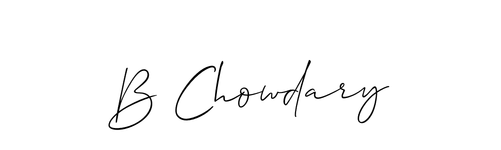 Also we have B Chowdary name is the best signature style. Create professional handwritten signature collection using Allison_Script autograph style. B Chowdary signature style 2 images and pictures png