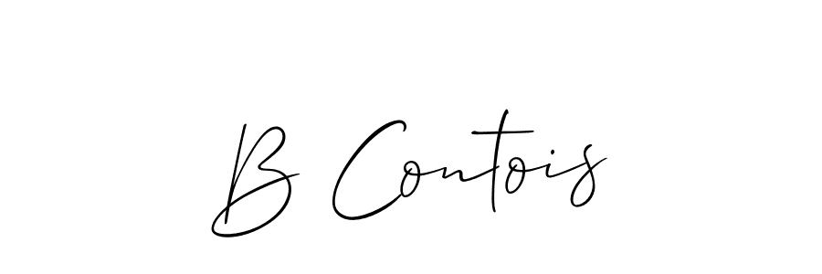 You should practise on your own different ways (Allison_Script) to write your name (B Contois) in signature. don't let someone else do it for you. B Contois signature style 2 images and pictures png