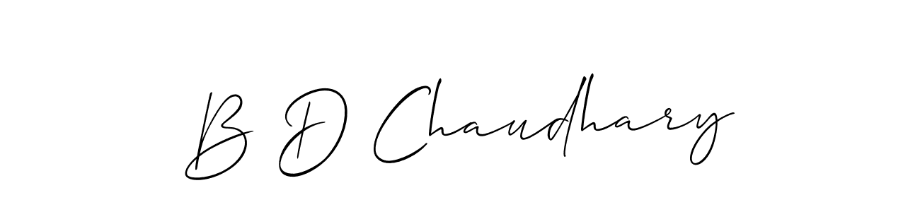 Design your own signature with our free online signature maker. With this signature software, you can create a handwritten (Allison_Script) signature for name B D Chaudhary. B D Chaudhary signature style 2 images and pictures png