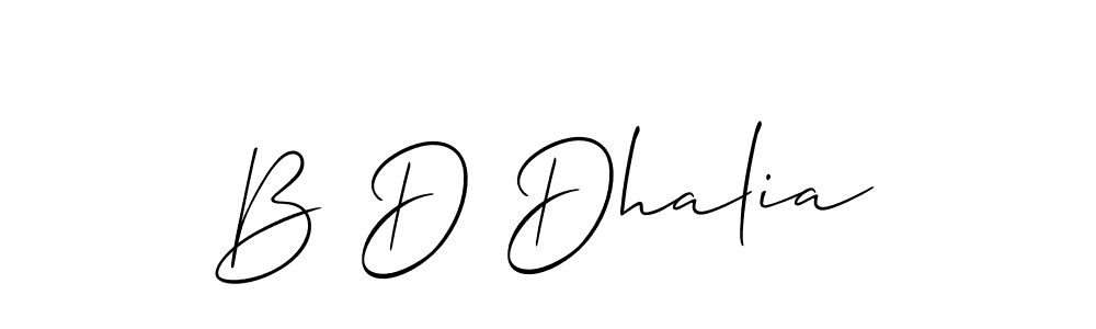 Make a beautiful signature design for name B D Dhalia. With this signature (Allison_Script) style, you can create a handwritten signature for free. B D Dhalia signature style 2 images and pictures png