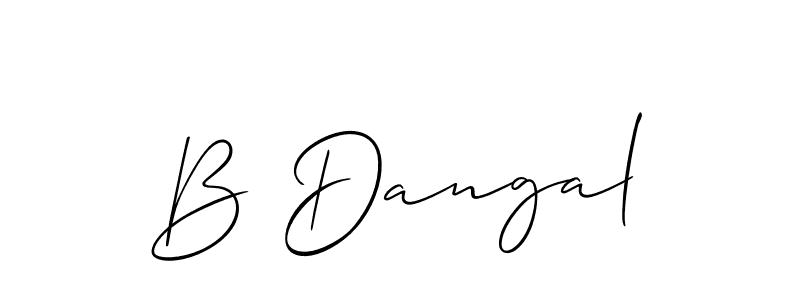 Allison_Script is a professional signature style that is perfect for those who want to add a touch of class to their signature. It is also a great choice for those who want to make their signature more unique. Get B Dangal name to fancy signature for free. B Dangal signature style 2 images and pictures png