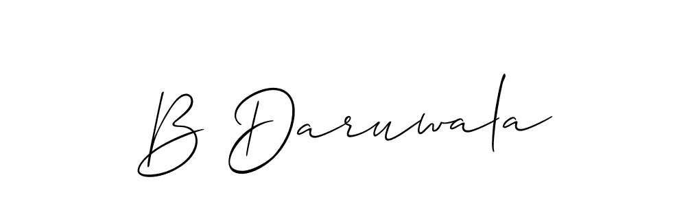 Use a signature maker to create a handwritten signature online. With this signature software, you can design (Allison_Script) your own signature for name B Daruwala. B Daruwala signature style 2 images and pictures png