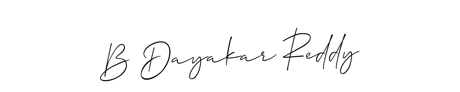 You should practise on your own different ways (Allison_Script) to write your name (B Dayakar Reddy) in signature. don't let someone else do it for you. B Dayakar Reddy signature style 2 images and pictures png