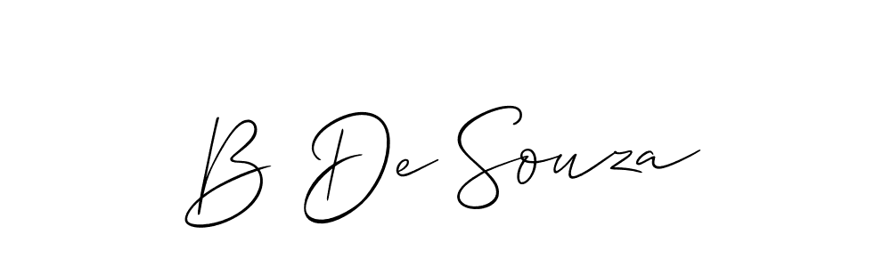 Also we have B De Souza name is the best signature style. Create professional handwritten signature collection using Allison_Script autograph style. B De Souza signature style 2 images and pictures png