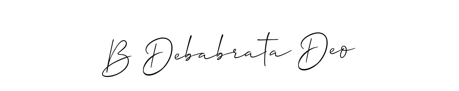 Create a beautiful signature design for name B Debabrata Deo. With this signature (Allison_Script) fonts, you can make a handwritten signature for free. B Debabrata Deo signature style 2 images and pictures png