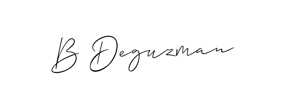 Create a beautiful signature design for name B Deguzman. With this signature (Allison_Script) fonts, you can make a handwritten signature for free. B Deguzman signature style 2 images and pictures png