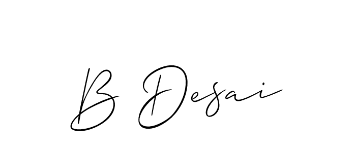 Create a beautiful signature design for name B Desai. With this signature (Allison_Script) fonts, you can make a handwritten signature for free. B Desai signature style 2 images and pictures png