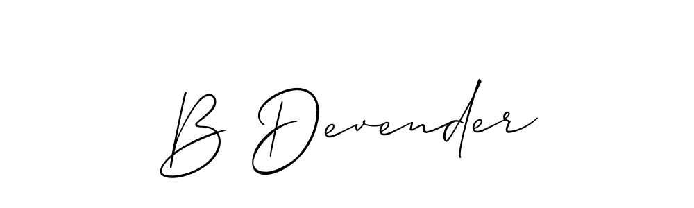 Make a beautiful signature design for name B Devender. With this signature (Allison_Script) style, you can create a handwritten signature for free. B Devender signature style 2 images and pictures png