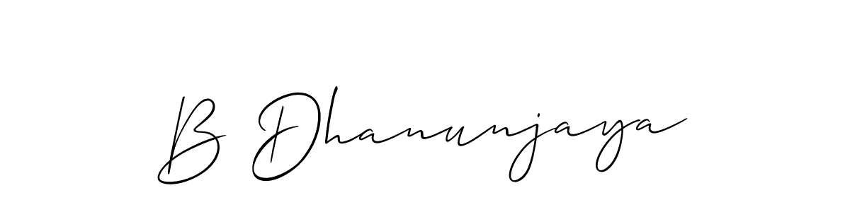 Allison_Script is a professional signature style that is perfect for those who want to add a touch of class to their signature. It is also a great choice for those who want to make their signature more unique. Get B Dhanunjaya name to fancy signature for free. B Dhanunjaya signature style 2 images and pictures png