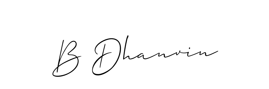 You should practise on your own different ways (Allison_Script) to write your name (B Dhanvin) in signature. don't let someone else do it for you. B Dhanvin signature style 2 images and pictures png