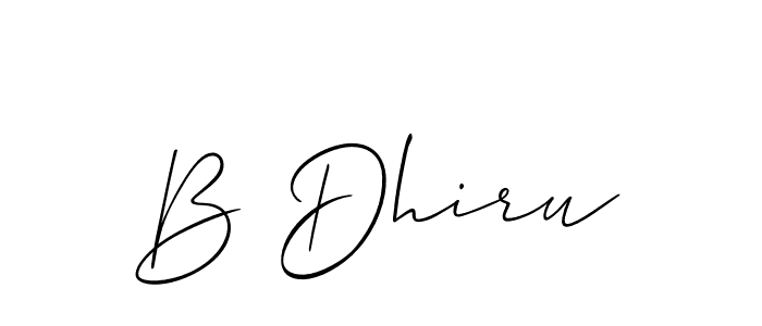 Also we have B Dhiru name is the best signature style. Create professional handwritten signature collection using Allison_Script autograph style. B Dhiru signature style 2 images and pictures png