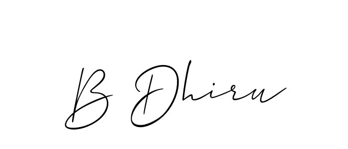 Also we have B Dhiru name is the best signature style. Create professional handwritten signature collection using Allison_Script autograph style. B Dhiru signature style 2 images and pictures png