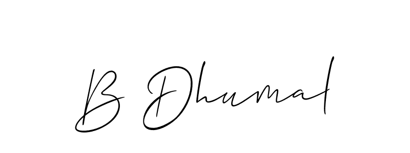 How to make B Dhumal name signature. Use Allison_Script style for creating short signs online. This is the latest handwritten sign. B Dhumal signature style 2 images and pictures png