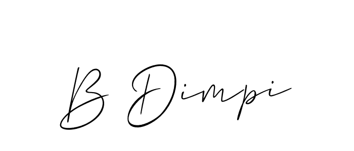 if you are searching for the best signature style for your name B Dimpi. so please give up your signature search. here we have designed multiple signature styles  using Allison_Script. B Dimpi signature style 2 images and pictures png