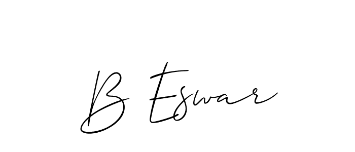 Make a short B Eswar signature style. Manage your documents anywhere anytime using Allison_Script. Create and add eSignatures, submit forms, share and send files easily. B Eswar signature style 2 images and pictures png