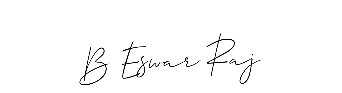 How to make B Eswar Raj name signature. Use Allison_Script style for creating short signs online. This is the latest handwritten sign. B Eswar Raj signature style 2 images and pictures png