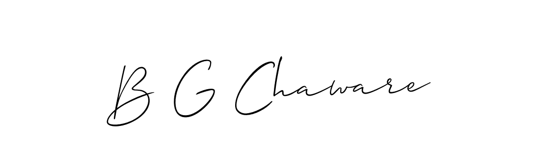 Design your own signature with our free online signature maker. With this signature software, you can create a handwritten (Allison_Script) signature for name B G Chaware. B G Chaware signature style 2 images and pictures png