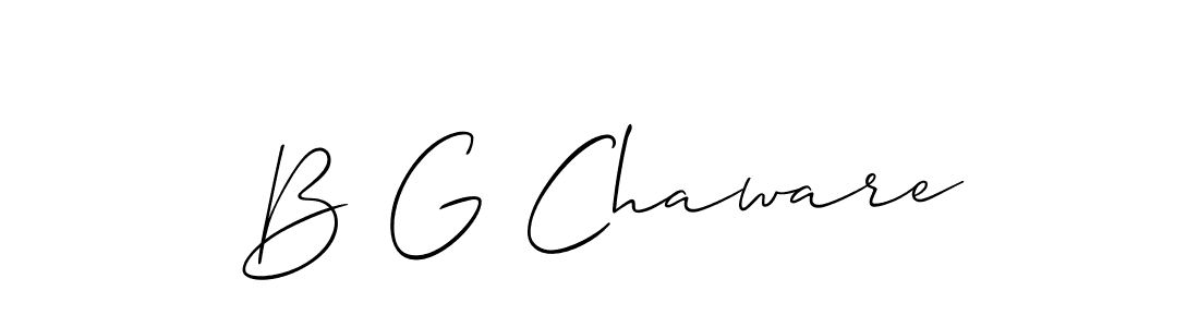 Design your own signature with our free online signature maker. With this signature software, you can create a handwritten (Allison_Script) signature for name B G Chaware. B G Chaware signature style 2 images and pictures png