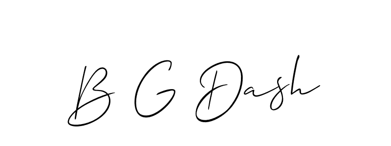Also we have B G Dash name is the best signature style. Create professional handwritten signature collection using Allison_Script autograph style. B G Dash signature style 2 images and pictures png