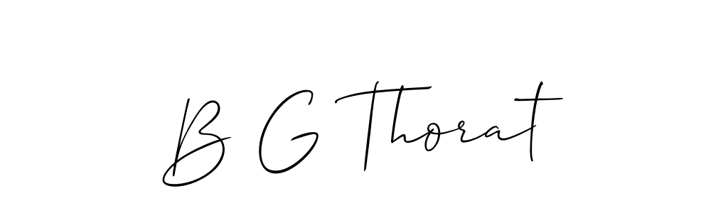 if you are searching for the best signature style for your name B G Thorat. so please give up your signature search. here we have designed multiple signature styles  using Allison_Script. B G Thorat signature style 2 images and pictures png