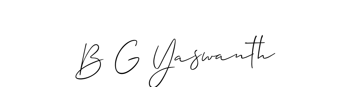 How to make B G Yaswanth signature? Allison_Script is a professional autograph style. Create handwritten signature for B G Yaswanth name. B G Yaswanth signature style 2 images and pictures png