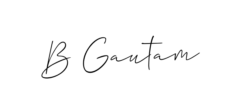 B Gautam stylish signature style. Best Handwritten Sign (Allison_Script) for my name. Handwritten Signature Collection Ideas for my name B Gautam. B Gautam signature style 2 images and pictures png