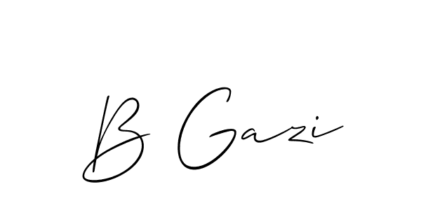 Also You can easily find your signature by using the search form. We will create B Gazi name handwritten signature images for you free of cost using Allison_Script sign style. B Gazi signature style 2 images and pictures png