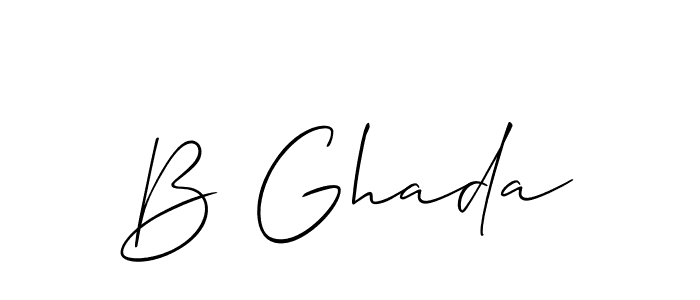 Once you've used our free online signature maker to create your best signature Allison_Script style, it's time to enjoy all of the benefits that B Ghada name signing documents. B Ghada signature style 2 images and pictures png