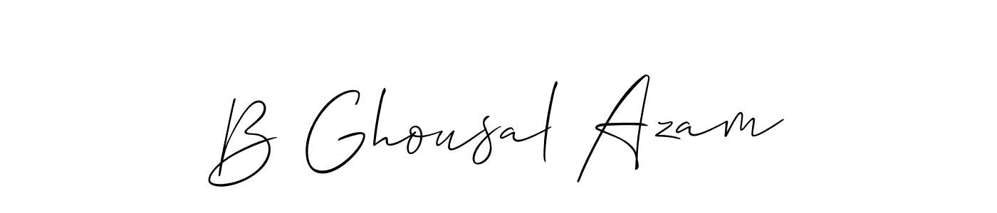 Similarly Allison_Script is the best handwritten signature design. Signature creator online .You can use it as an online autograph creator for name B Ghousal Azam. B Ghousal Azam signature style 2 images and pictures png