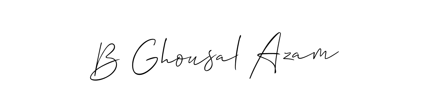 How to make B Ghousal Azam signature? Allison_Script is a professional autograph style. Create handwritten signature for B Ghousal Azam name. B Ghousal Azam signature style 2 images and pictures png