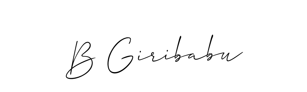 Create a beautiful signature design for name B Giribabu. With this signature (Allison_Script) fonts, you can make a handwritten signature for free. B Giribabu signature style 2 images and pictures png