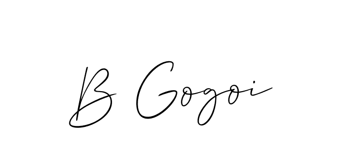 Allison_Script is a professional signature style that is perfect for those who want to add a touch of class to their signature. It is also a great choice for those who want to make their signature more unique. Get B Gogoi name to fancy signature for free. B Gogoi signature style 2 images and pictures png