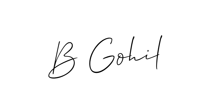 Best and Professional Signature Style for B Gohil. Allison_Script Best Signature Style Collection. B Gohil signature style 2 images and pictures png