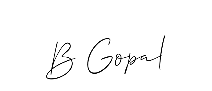 How to Draw B Gopal signature style? Allison_Script is a latest design signature styles for name B Gopal. B Gopal signature style 2 images and pictures png