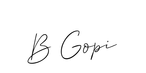 It looks lik you need a new signature style for name B Gopi. Design unique handwritten (Allison_Script) signature with our free signature maker in just a few clicks. B Gopi signature style 2 images and pictures png