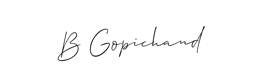 Allison_Script is a professional signature style that is perfect for those who want to add a touch of class to their signature. It is also a great choice for those who want to make their signature more unique. Get B Gopichand name to fancy signature for free. B Gopichand signature style 2 images and pictures png
