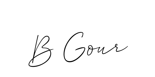 How to make B Gour signature? Allison_Script is a professional autograph style. Create handwritten signature for B Gour name. B Gour signature style 2 images and pictures png