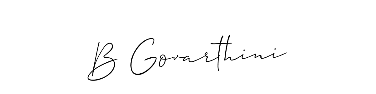 if you are searching for the best signature style for your name B Govarthini. so please give up your signature search. here we have designed multiple signature styles  using Allison_Script. B Govarthini signature style 2 images and pictures png