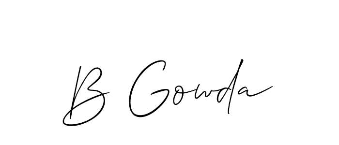 Use a signature maker to create a handwritten signature online. With this signature software, you can design (Allison_Script) your own signature for name B Gowda. B Gowda signature style 2 images and pictures png