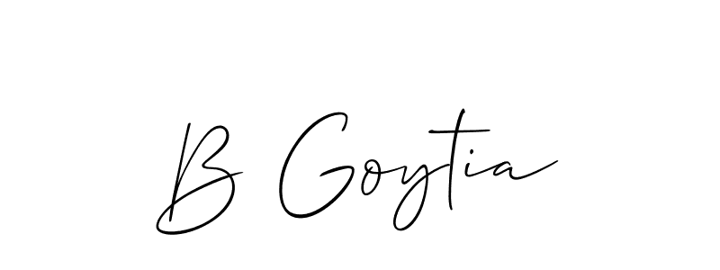 Make a beautiful signature design for name B Goytia. With this signature (Allison_Script) style, you can create a handwritten signature for free. B Goytia signature style 2 images and pictures png