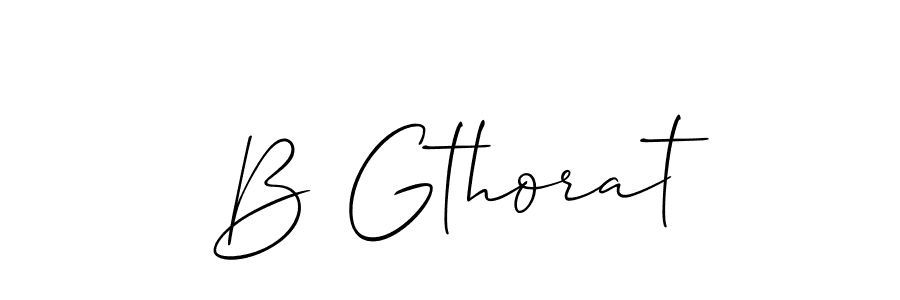 Allison_Script is a professional signature style that is perfect for those who want to add a touch of class to their signature. It is also a great choice for those who want to make their signature more unique. Get B Gthorat name to fancy signature for free. B Gthorat signature style 2 images and pictures png