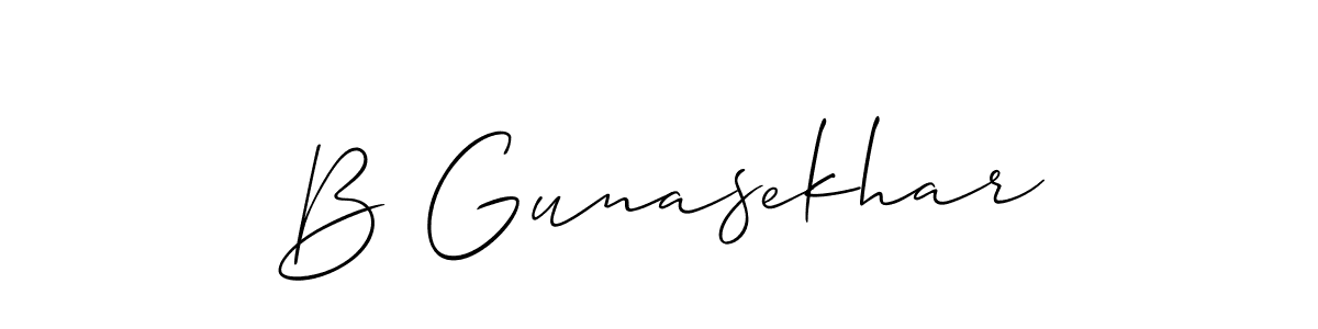 Also we have B Gunasekhar name is the best signature style. Create professional handwritten signature collection using Allison_Script autograph style. B Gunasekhar signature style 2 images and pictures png
