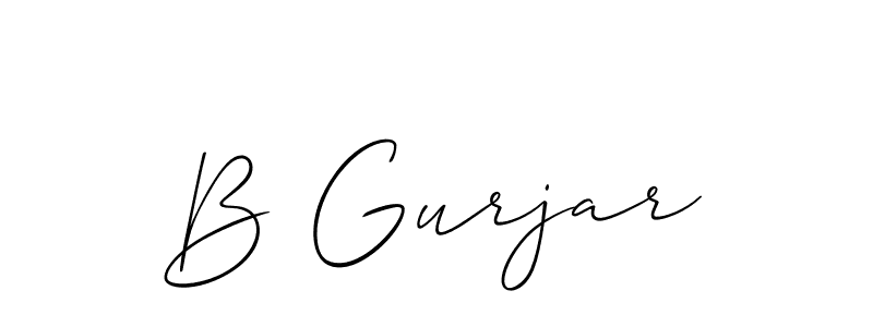 Create a beautiful signature design for name B Gurjar. With this signature (Allison_Script) fonts, you can make a handwritten signature for free. B Gurjar signature style 2 images and pictures png