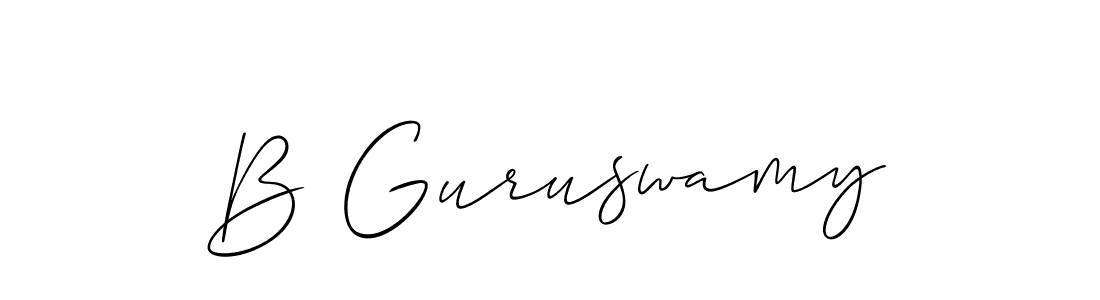 It looks lik you need a new signature style for name B Guruswamy. Design unique handwritten (Allison_Script) signature with our free signature maker in just a few clicks. B Guruswamy signature style 2 images and pictures png