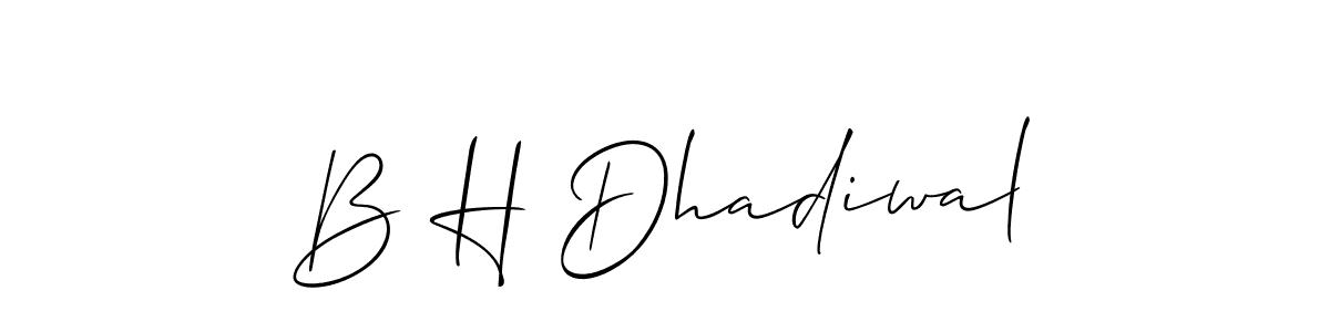 B H Dhadiwal stylish signature style. Best Handwritten Sign (Allison_Script) for my name. Handwritten Signature Collection Ideas for my name B H Dhadiwal. B H Dhadiwal signature style 2 images and pictures png