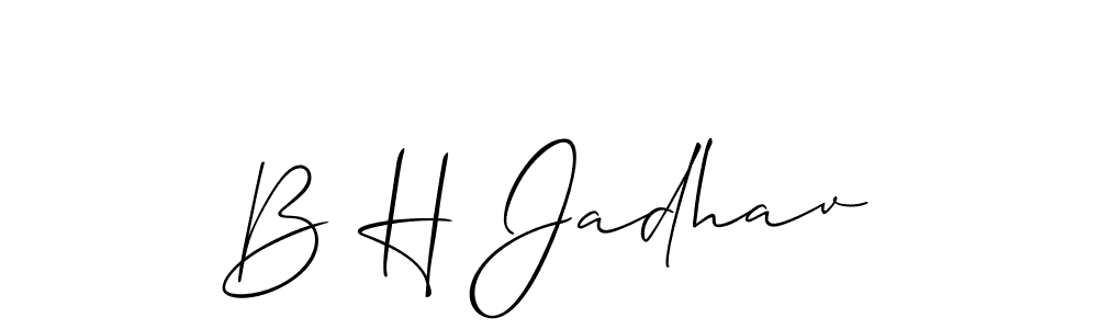 You can use this online signature creator to create a handwritten signature for the name B H Jadhav. This is the best online autograph maker. B H Jadhav signature style 2 images and pictures png