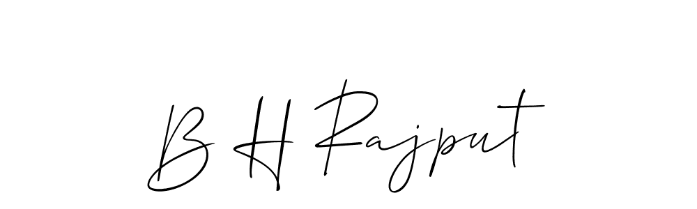 Use a signature maker to create a handwritten signature online. With this signature software, you can design (Allison_Script) your own signature for name B H Rajput. B H Rajput signature style 2 images and pictures png